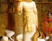 Alethe Attendant of the Sacred Ibis in the Temple of Isis at - 埃德温·朗斯登·朗